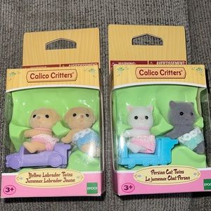 Calico Critters - Persian Cat & Yellow Labrador Twins Bundle